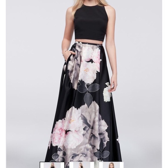 Black Two Piece Prom Dress - Picture 1 of 1